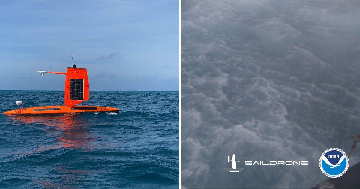 Clever drone Saildrone sailing in the Atlantic Ocean to capture the monstrous storm Hurricane Sam. (Cover Image Source: X | @NOAAResearch)