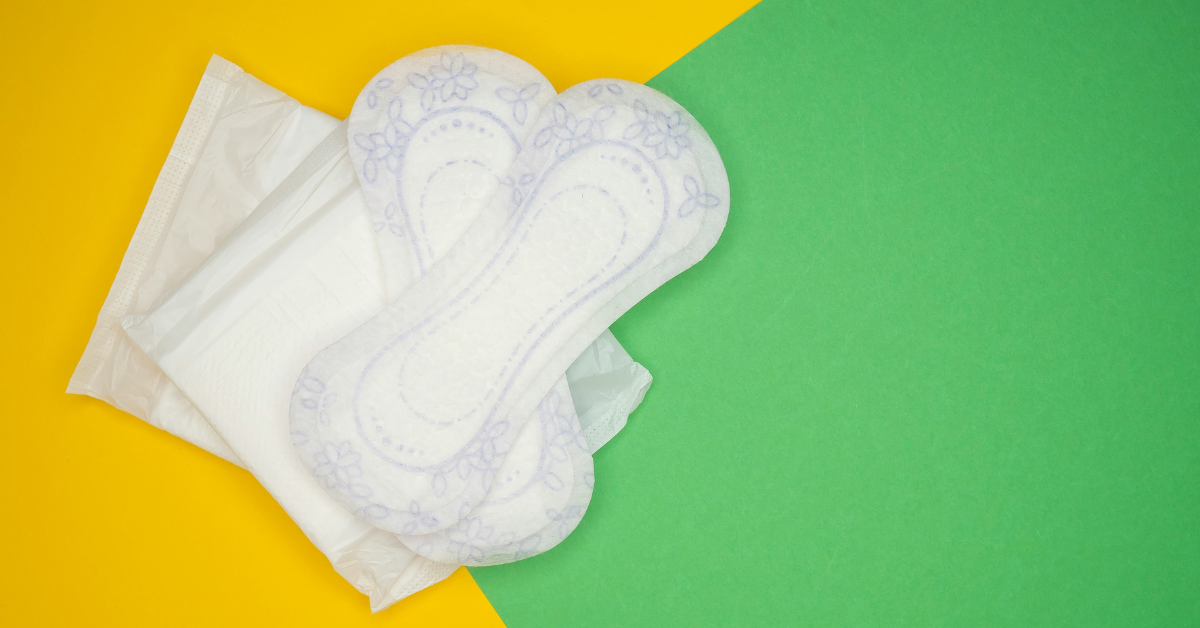 Four pair of pantyliners lay in a pile, unused