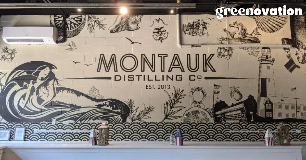 Montauk Distilling Co. painted wall mural