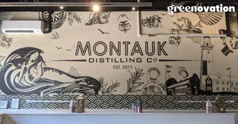 Montauk Distilling Co. painted wall mural