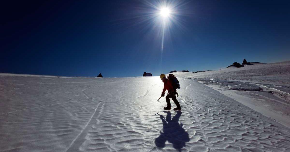 A hiker traversing the icy landscape of Antarctica around the South Pole. (Representative Cover Image Source: Getty Images | Extreme Photographer)