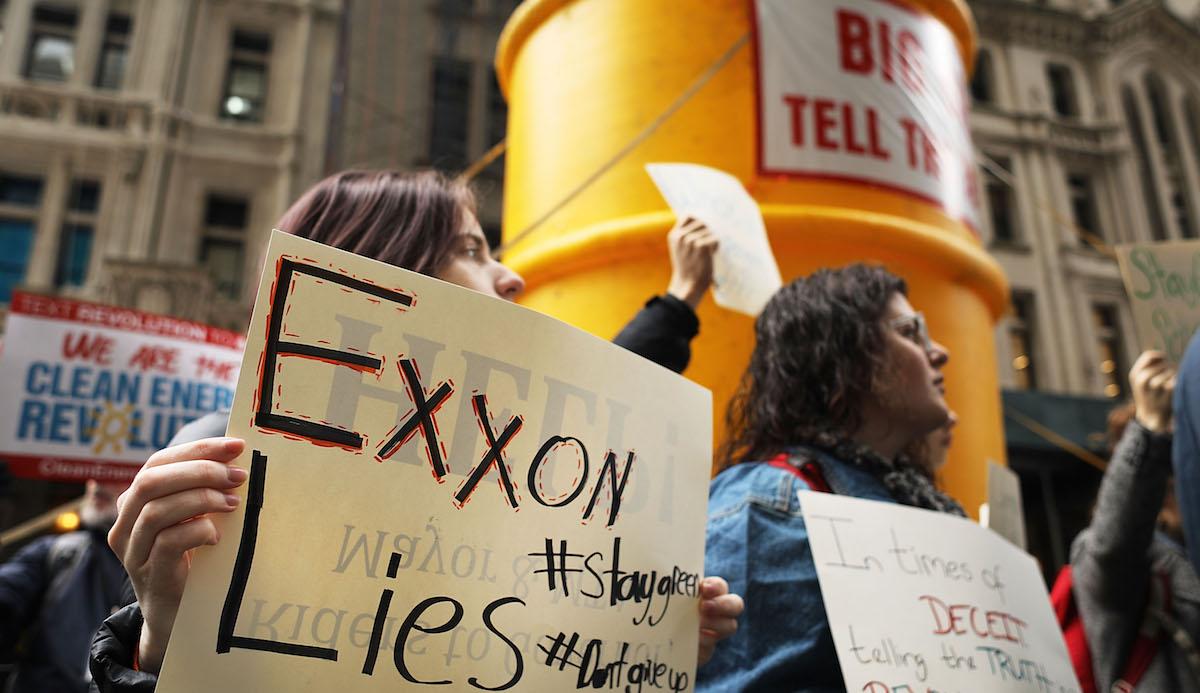 Protestors protesting Exxon