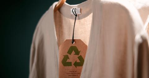 Organic cotton t-shirt with recycling tag