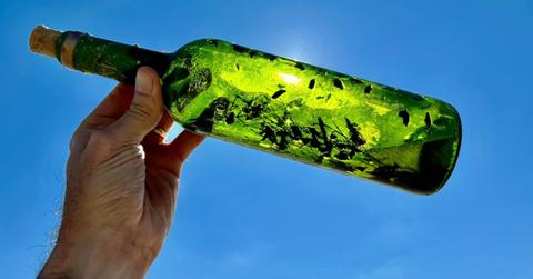 Witch bottle that washed up on the Gulf of Mexico.