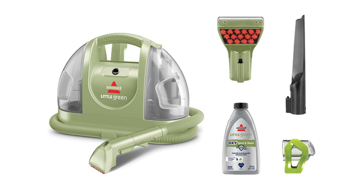 green carpet cleaner and accessories