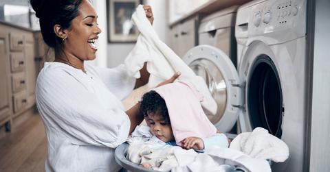 mom doing laundry