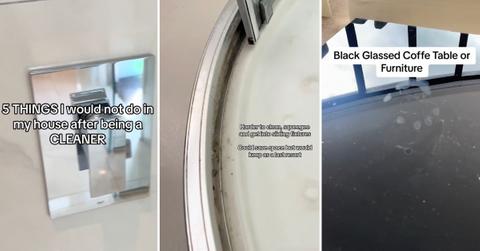 Screenshots of TikTok video on 5 things not to have in a house.