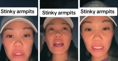 woman explains how to treat stinky armpits