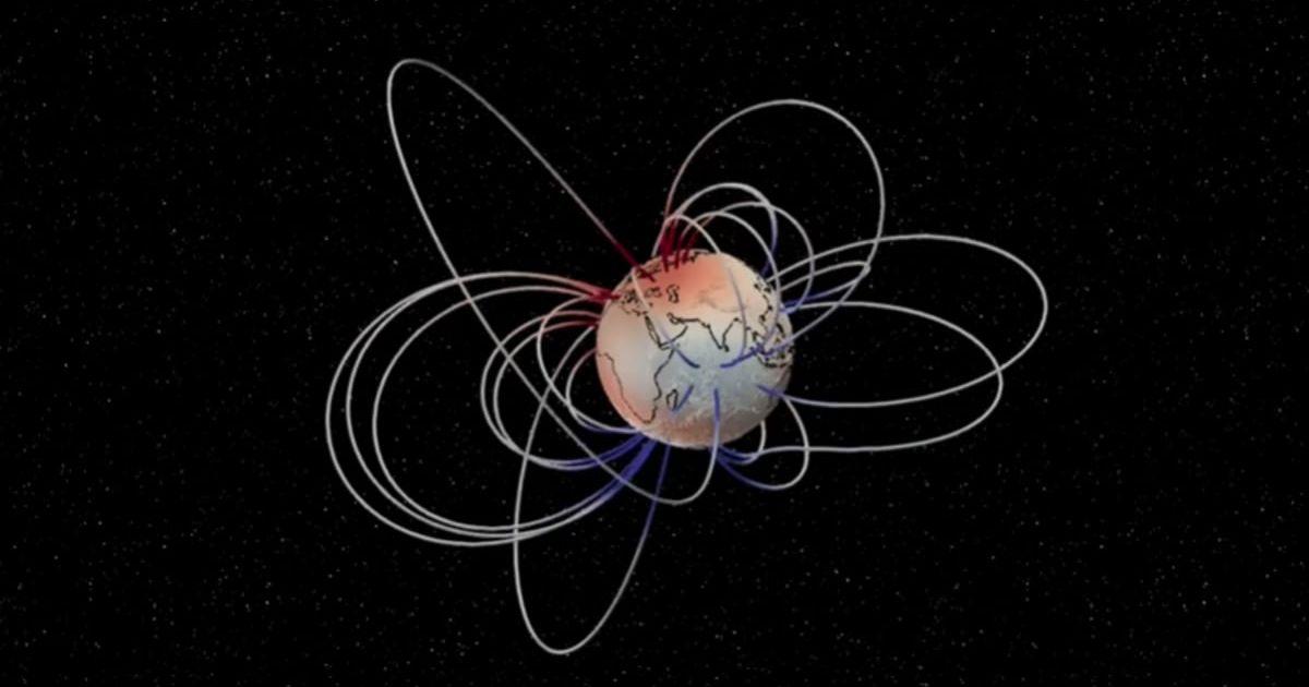 Earth's magnetic field flipping 41,000 years ago. (Cover Image Source: YouTube | @ESA Extras)
