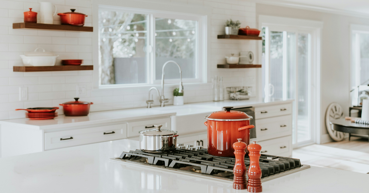 A beautiful white quartz countertop on display