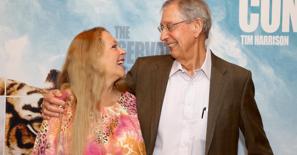 Carole and Howard Baskin posing at an event, smiling at each other.