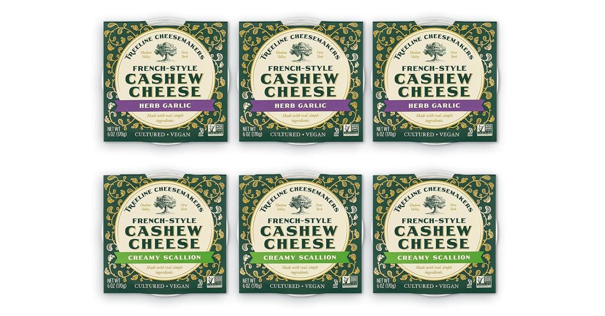 six boxes of Treeline cashew cheese