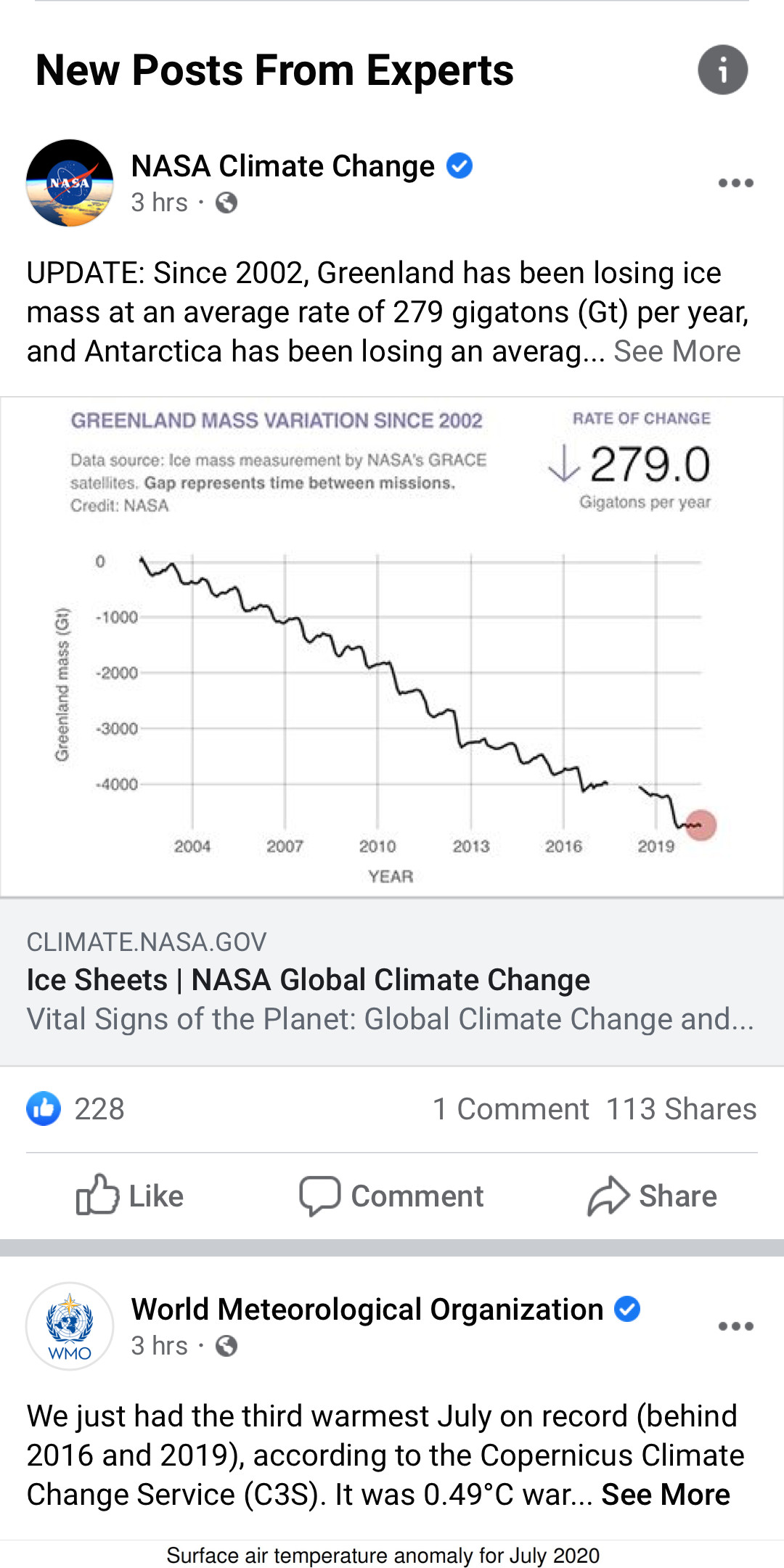 facebook climate science information center