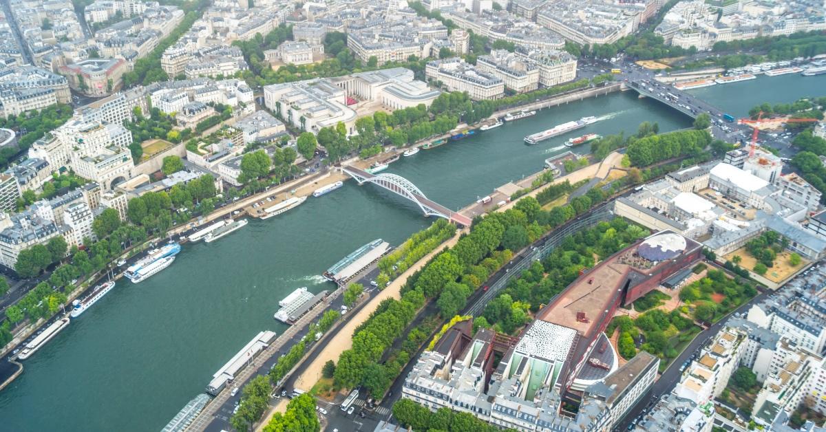 Arial view of the Seine River