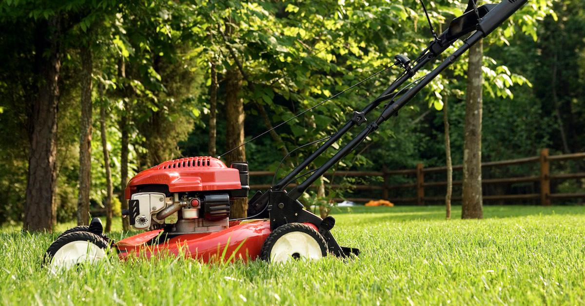 Lawnmower on grass