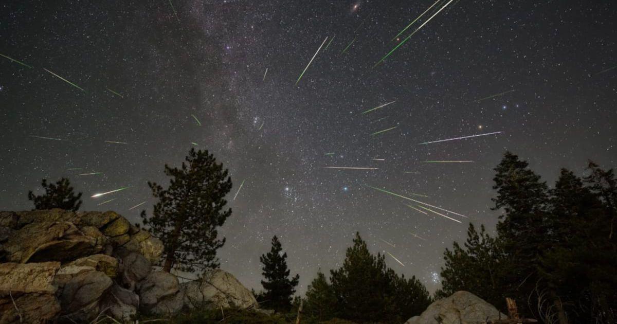 A view of the 2023 Perseid meteor shower from the southernmost part of Sequoia National Forest, near Piute Peak. (Cover Image Source: NASA/Preston Dyches)