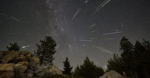 A view of the 2023 Perseid meteor shower from the southernmost part of Sequoia National Forest, near Piute Peak. (Cover Image Source: NASA/Preston Dyches)