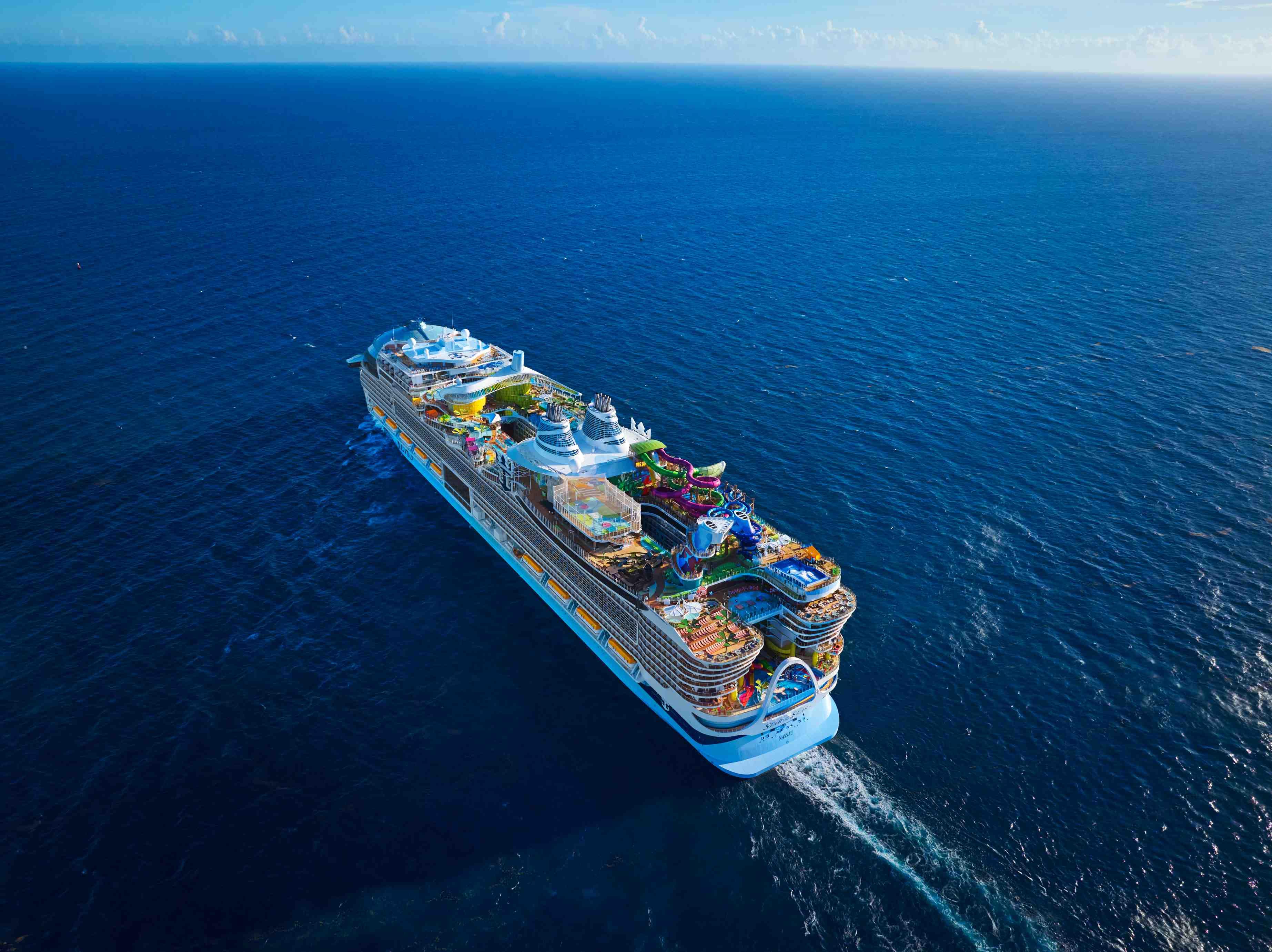 Royal Caribbean’s Star of the Seas ship is pictured arriving in Port Canaveral in Orlando, Florida.