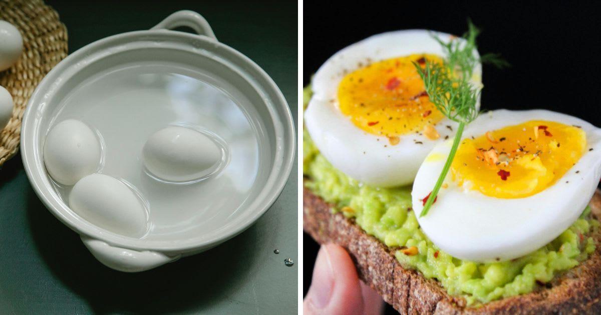 (L) Eggs boiled in a pan; (R) Sliced boiled eggs on toast. (Representative Cover Image Source: Pexels | (L) Klaus Nielsen; (R) Jane Trang Doan)