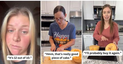 Costco shoppers reviewed a golden fruit they bought and were overjoyed to taste it. (Cover Image Source: TikTok | (L) @ohheyimgray, (C) @lauraloojean, (R) @katelynskitchen5)