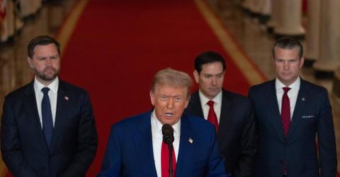 President Donald Trump addresses the U.S. attack on Iran while speaking at the White House on June 21, 2025.