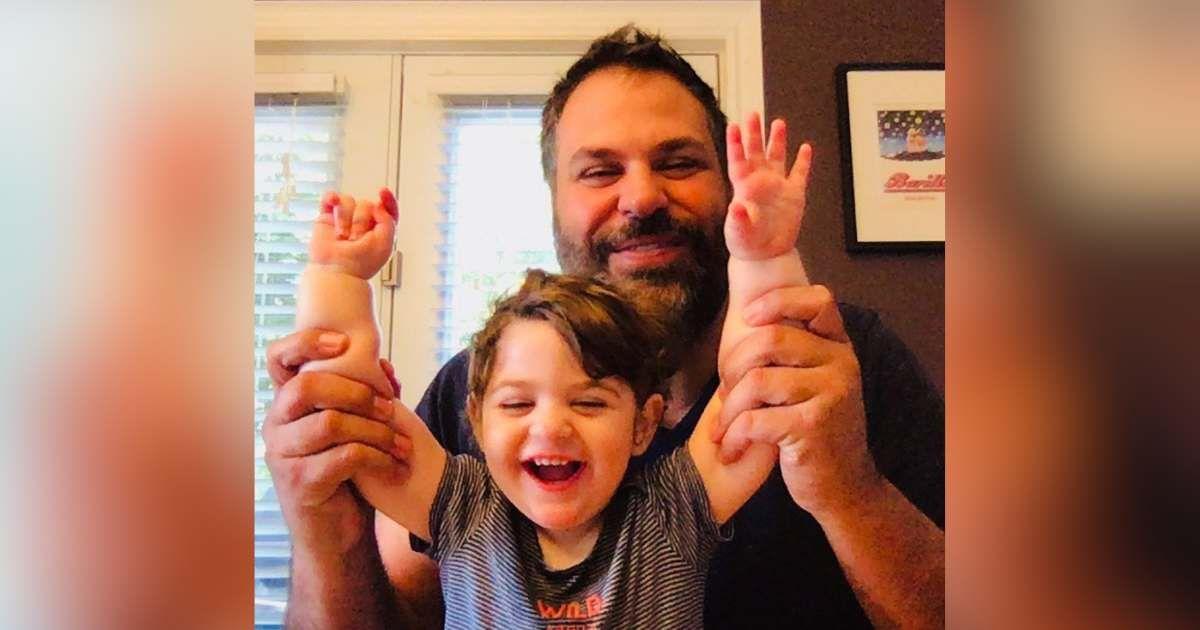 Terry Pirovolakis with his son Michael laughing heartily. (Cover Image Source: Instagram | @cure_spg50)