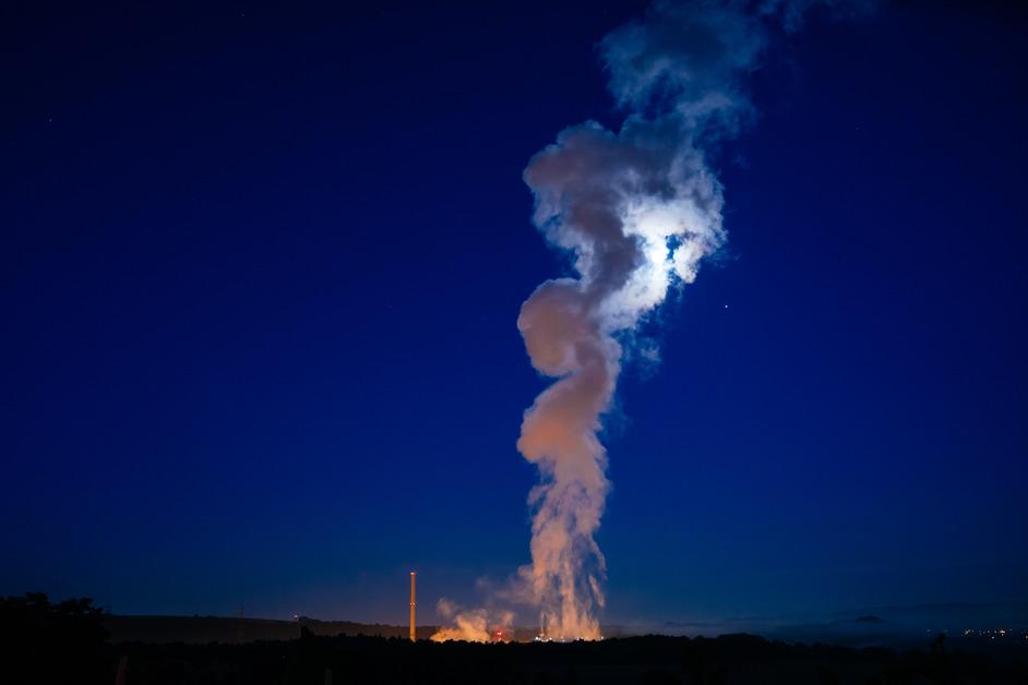 Power plant at night