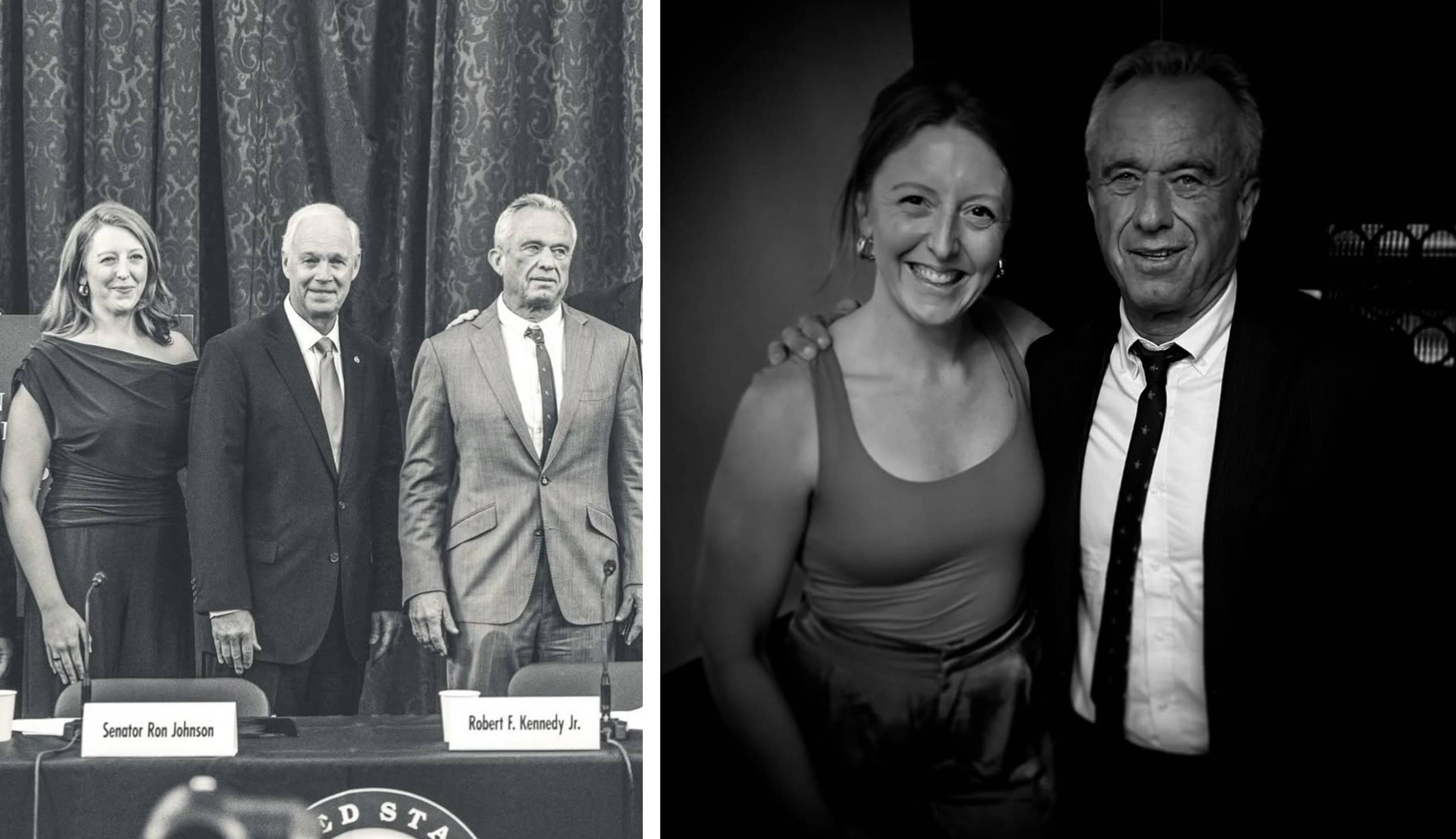 Casey Means is pictured standing near Robert F. Kennedy, Jr.
