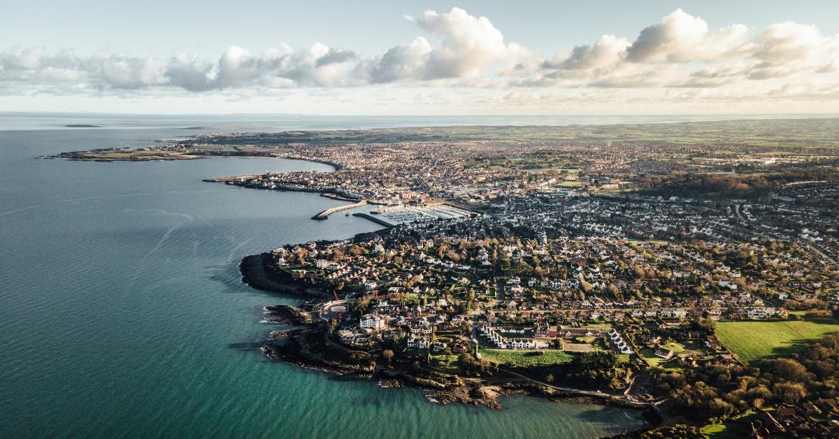 An overhead shot of Northern Ireland