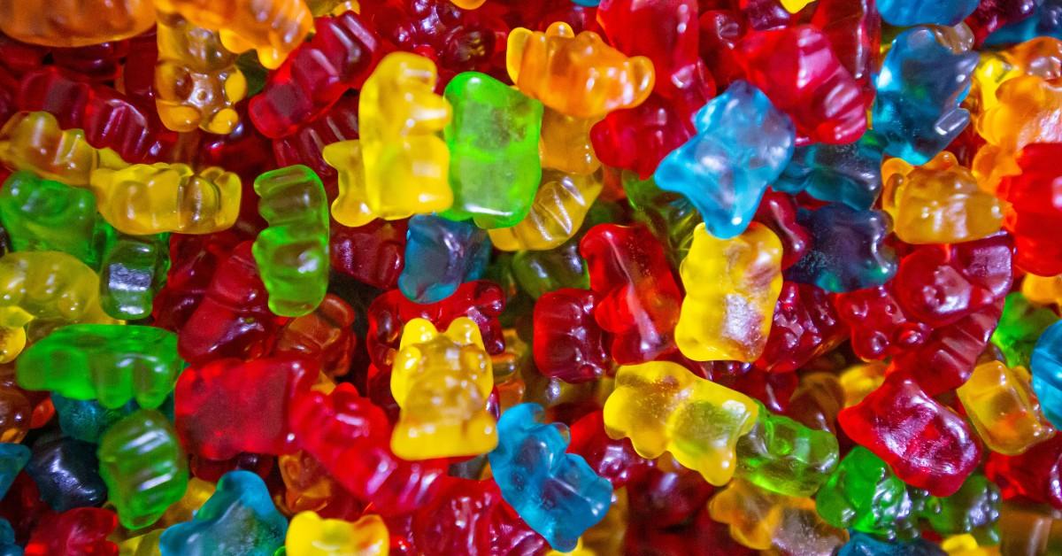 A closeup of brightly colored gummy bears