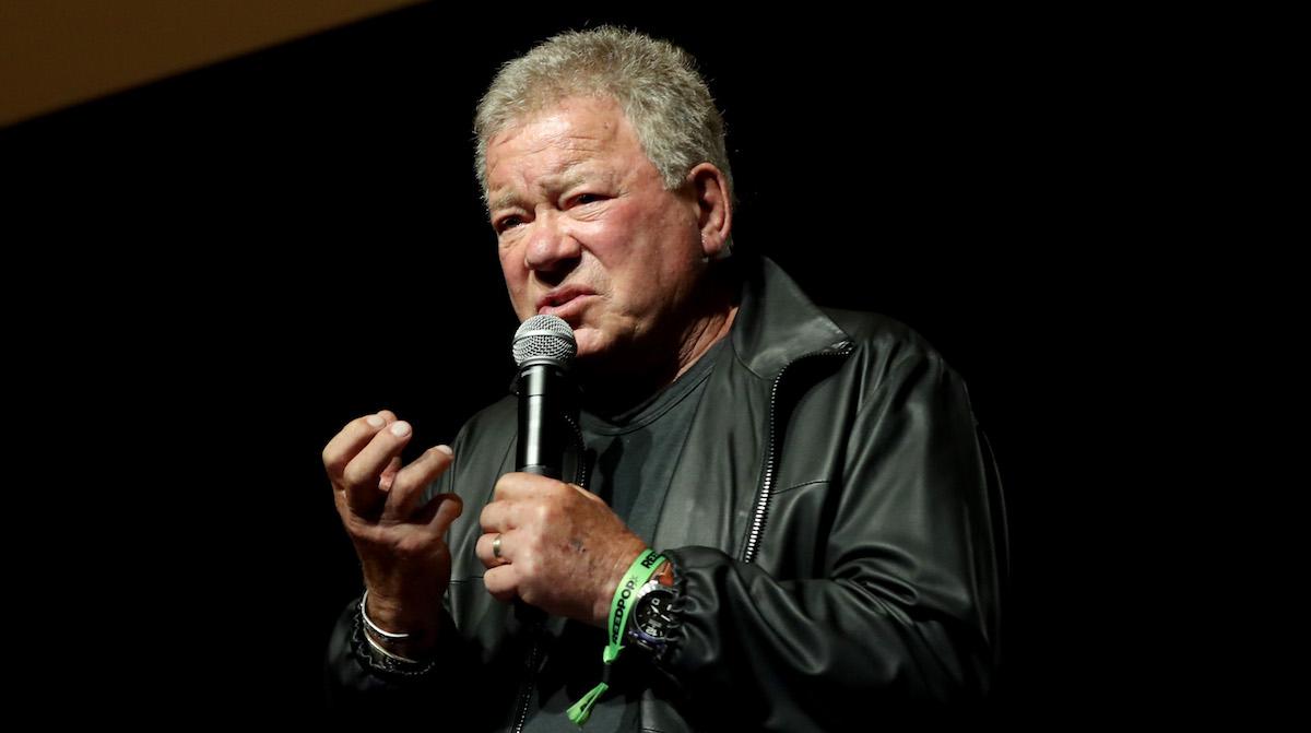 William Shatner speaking at a convention