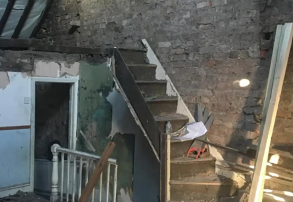 crumbling stairs at home before renovation