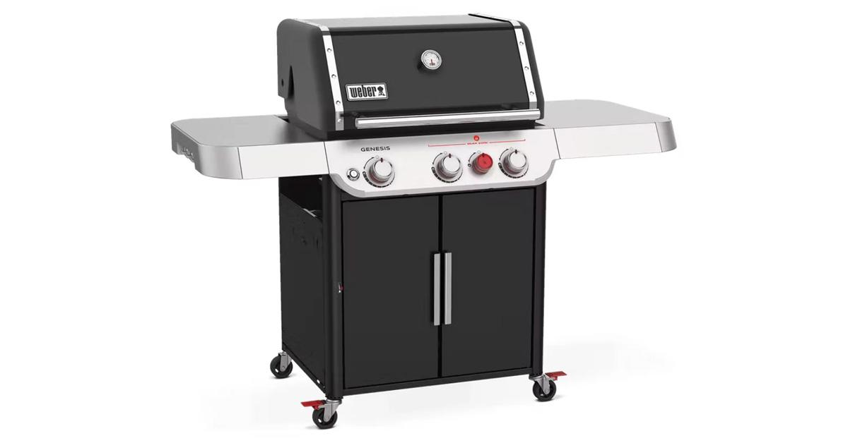 Weber stainless steel gas grill in black