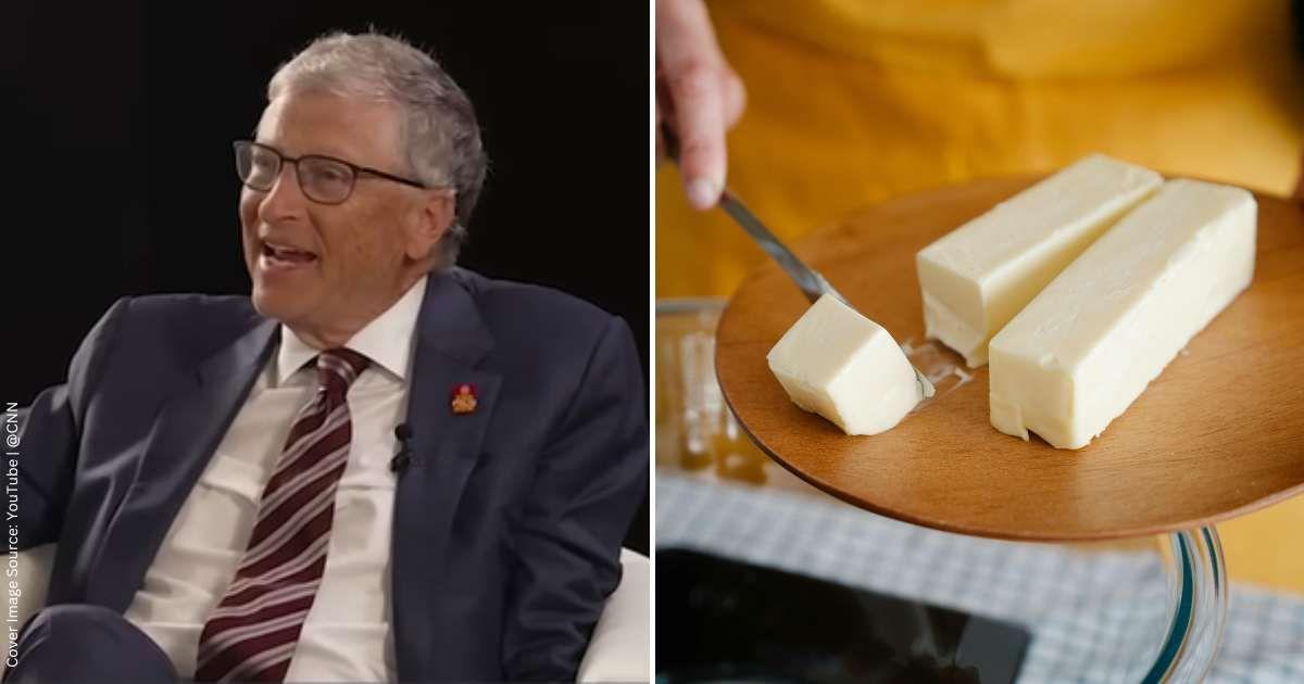 (L) Bill Gates in an interview with CNN. (Cover Image Source: YouTube | @billgates) | (R) Slices of butter on a board. (Representative Cover Image Source: Pexels | Felicity Tai)