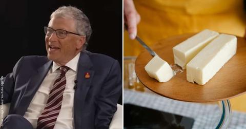 (L) Bill Gates in an interview with CNN. (Cover Image Source: YouTube | @billgates) | (R) Slices of butter on a board. (Representative Cover Image Source: Pexels | Felicity Tai)