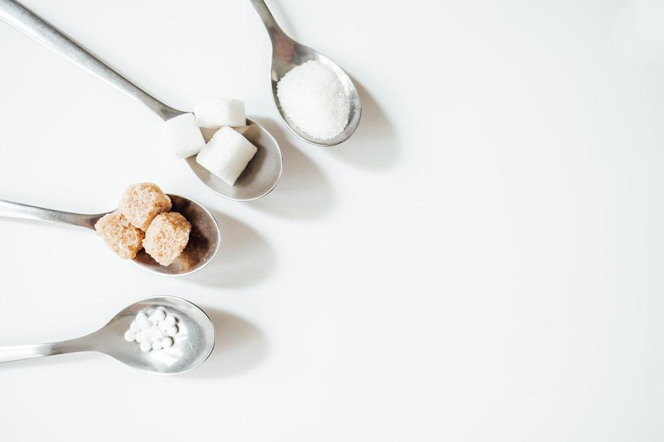 Stock photo of different types of sugar.