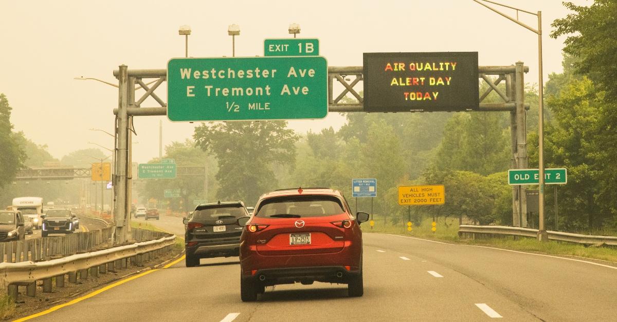 Drivers on the Hutchinson Parkway in the Bronx borough of New York City.