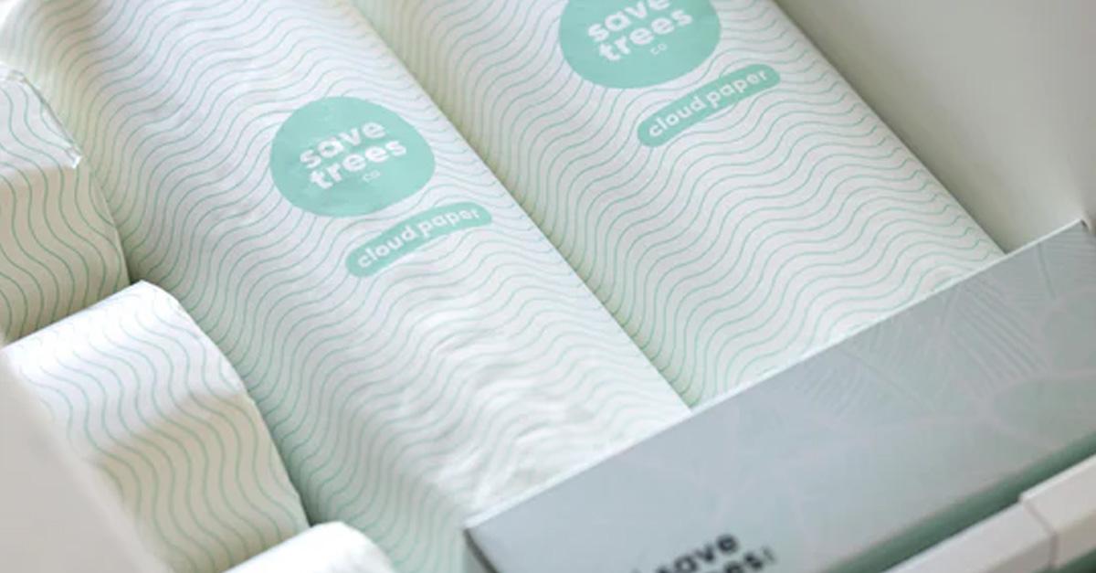 Cloud Paper bamboo paper towel rolls in a drawer