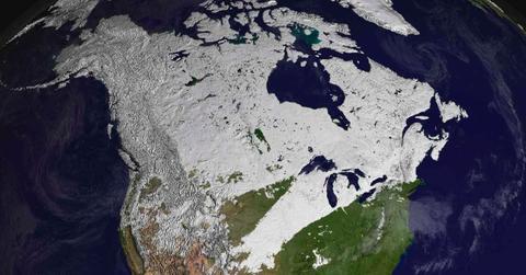 Satellite image of winter snow cover in the Northern Hemisphere (Cover Image Source: Getty Images | Stocktrek Images)