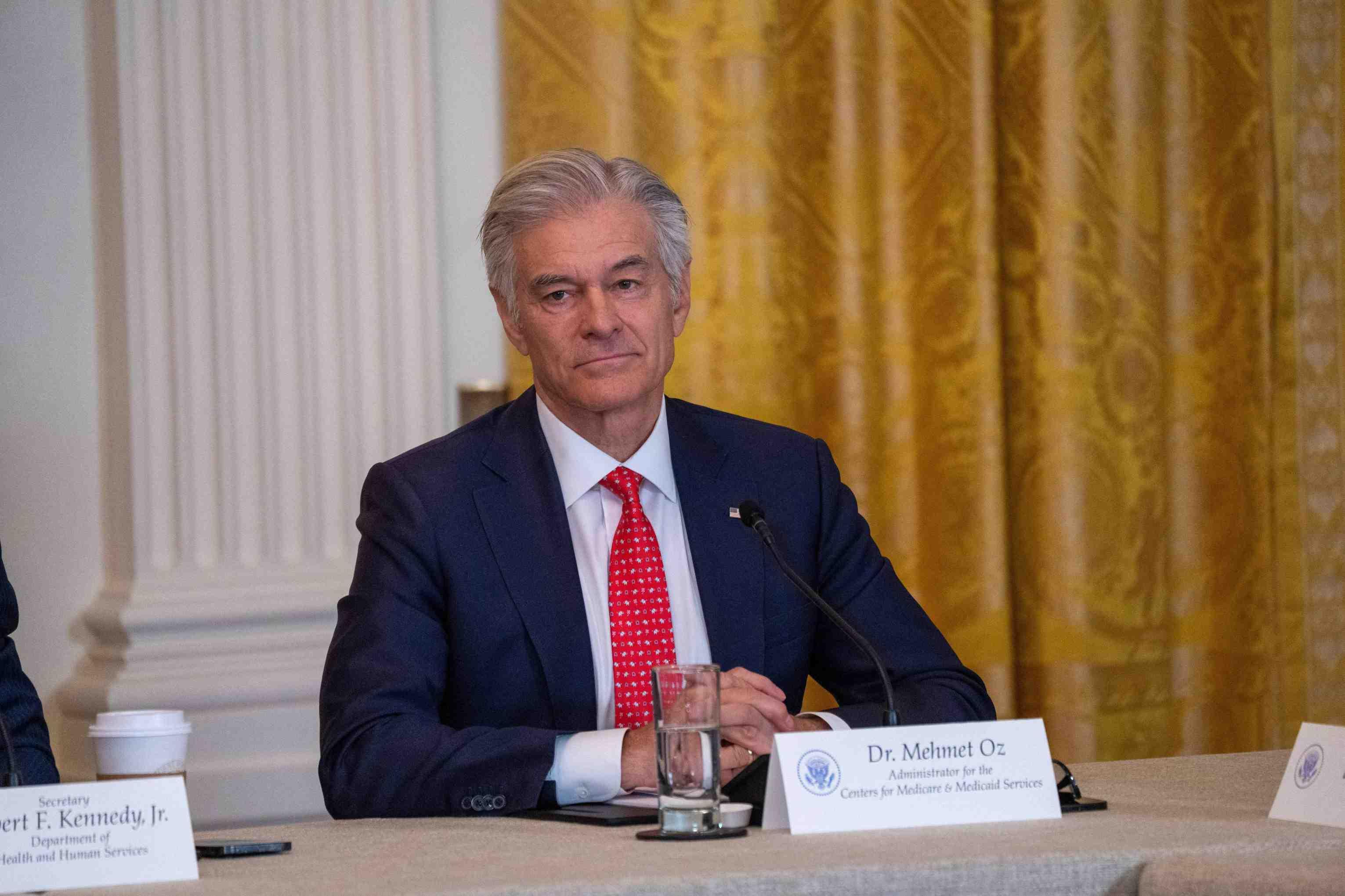 Dr. Mehmet Oz attends a roundtable on rural health care in the White House on Jan. 16.