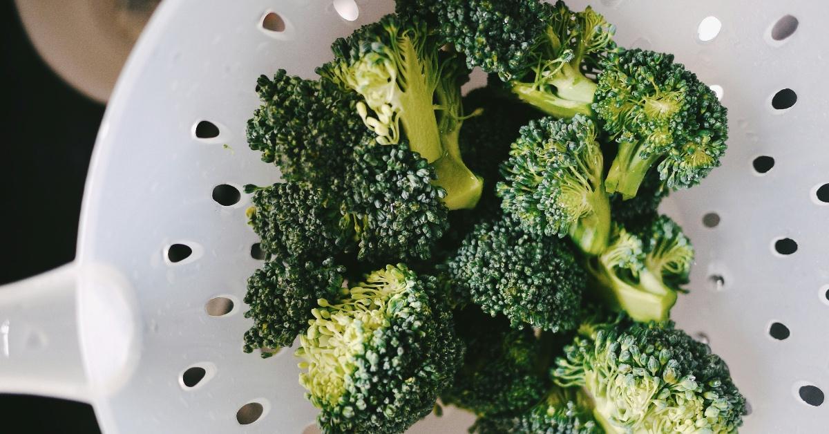 Bowl of broccoli florets. 