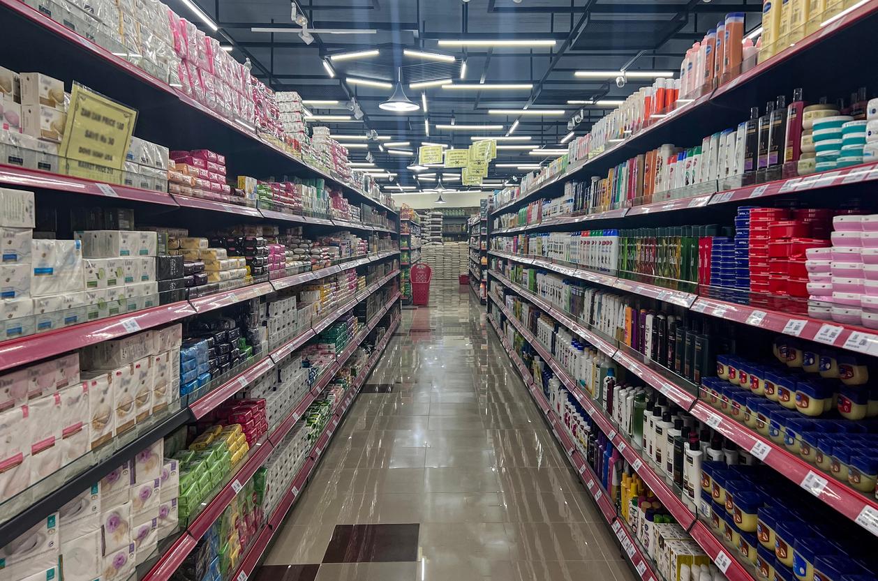 Aisle in grocery store