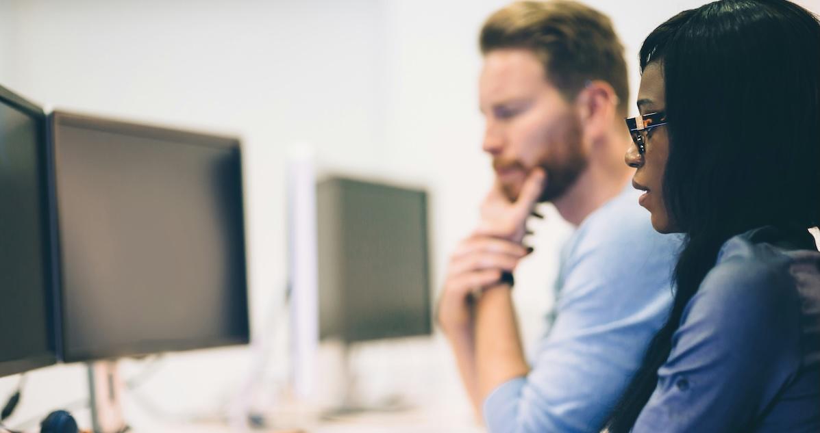 woman working on computer