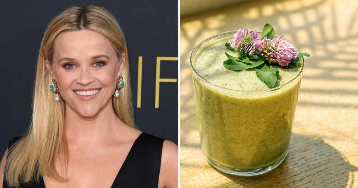 (L) Reese Witherspoon at AFI Life Achievement Award Gala. (Cover Image Source: Getty Images | Steve Granitz/FilmMagic). (R) A glass of green smoothie. (Representative Cover Image Source: Pexels | Antoni Shkraba)