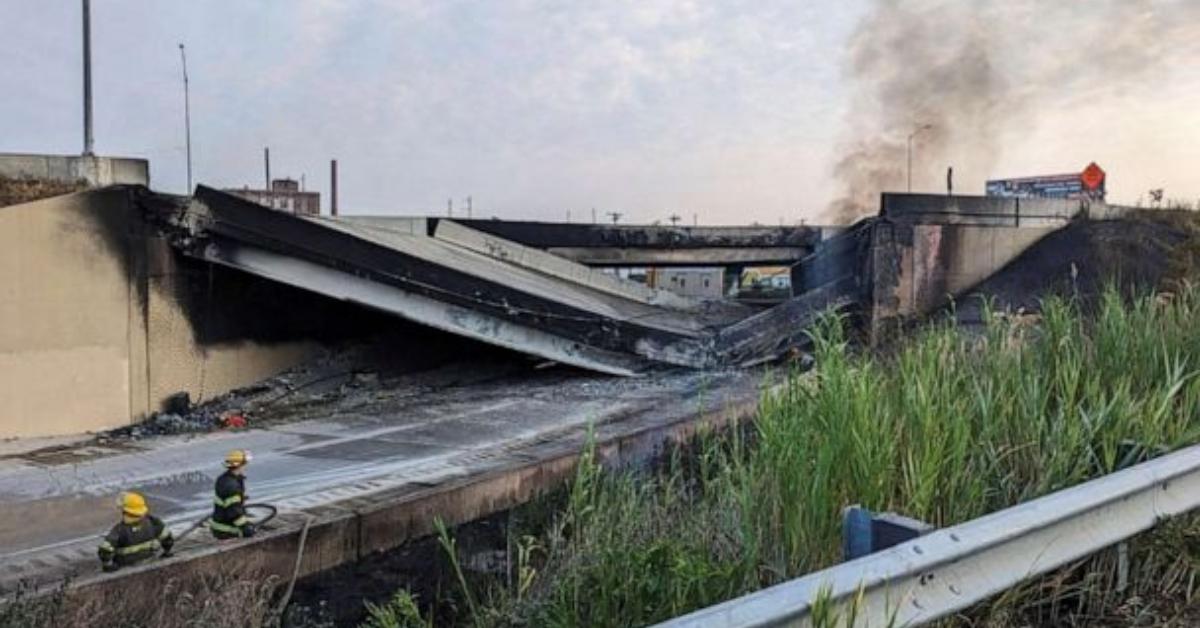 The section of I-95 in Philadelphia that collapsed. 