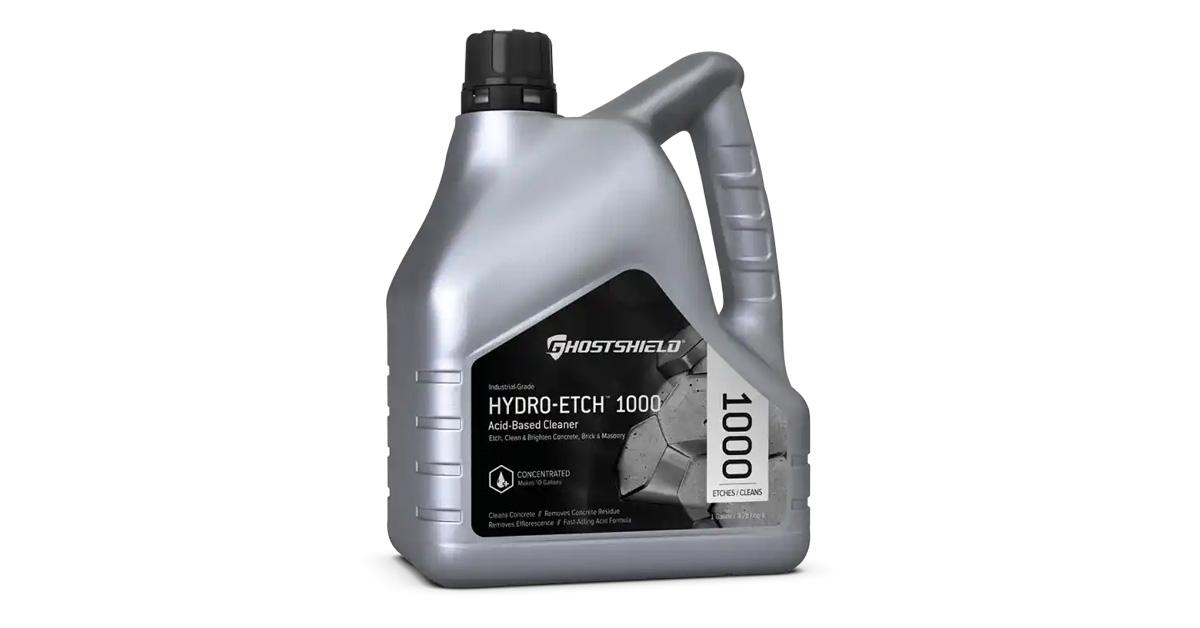 silver bottle of concrete cleaner