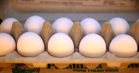 white eggs in a carton