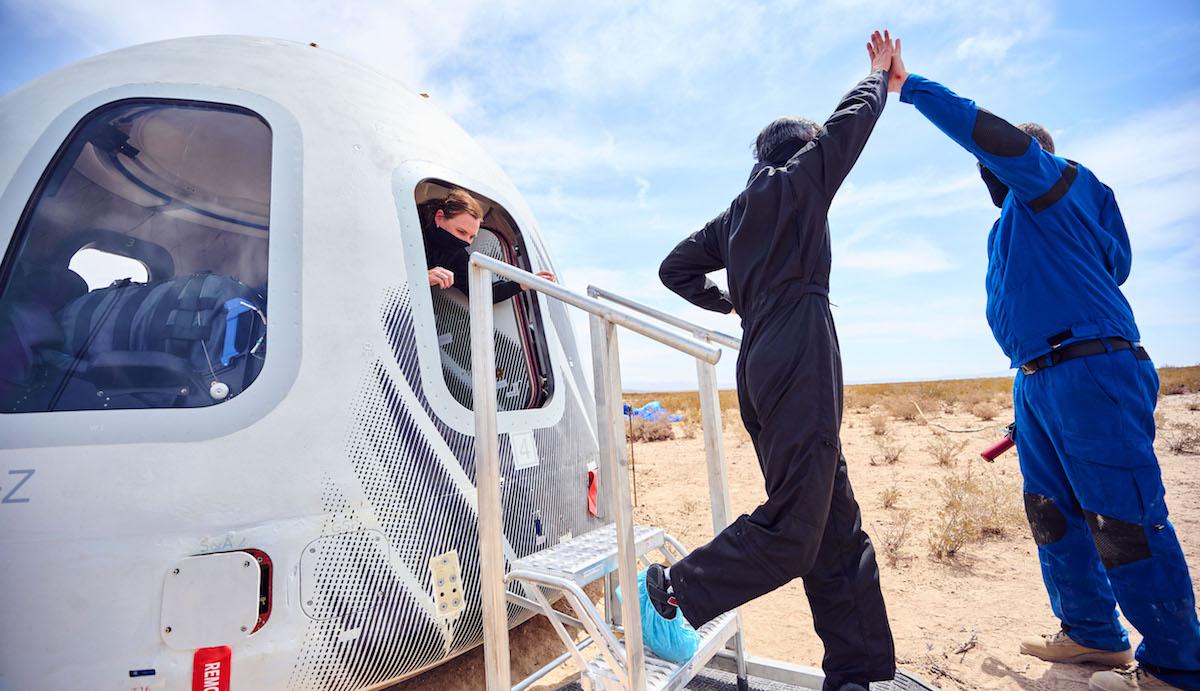 Blue Origin team after successful test flight