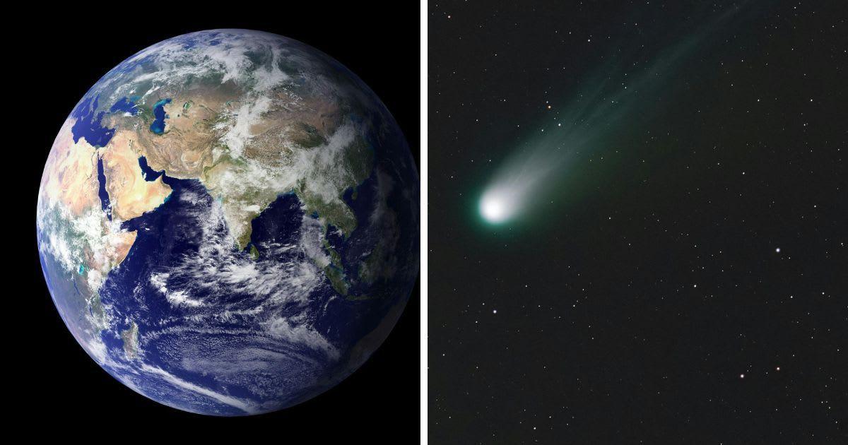 (L) A satellite view of the Earth. (R) A comet shooting in the sky. (Representative Cover Image Source: Pexels | (L) Pixabay, (R) Scott Lord)