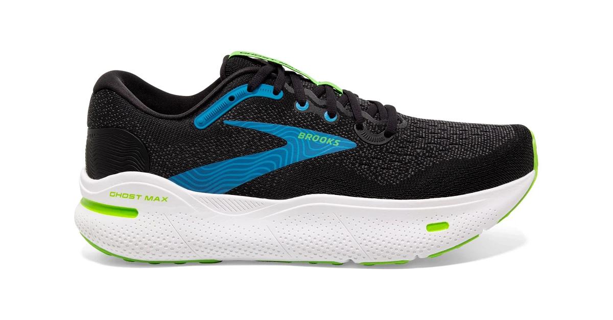 Brooks Ghost Max sneaker for men in black/atomic  blue